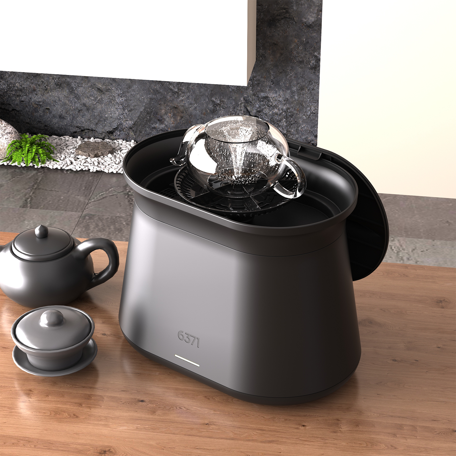 6371 茶壶冲洗机倒扣冲洗茶壶场景图